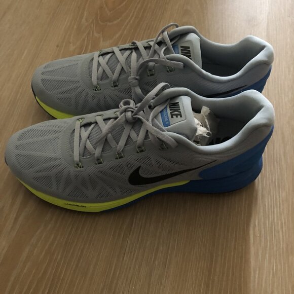 NEW Men's Nike Lunarglide 6 Gray Blue Sneaker - Picture 1 of 4